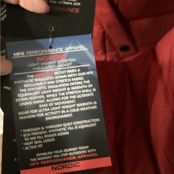 HFX Jacket Womens XL Long Full Zip Hooded Puffer Outdoors NWT Vegan - Picture 8 of 13